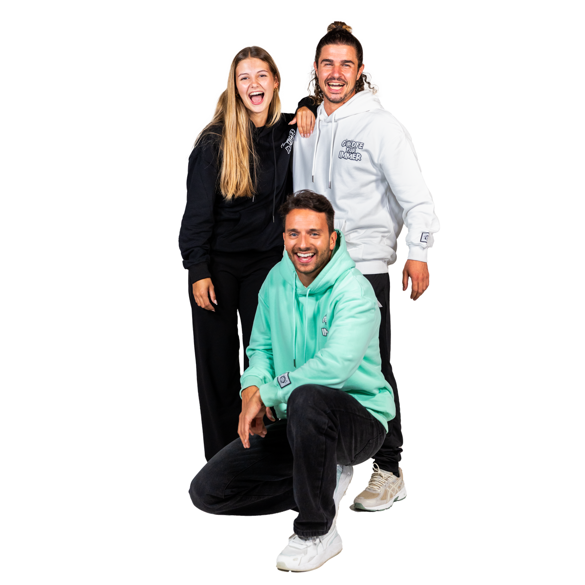 Pulli für die Grosse - Schwarz / Weiss / Türkis